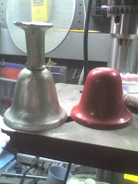 pewter bell made with sand casting process